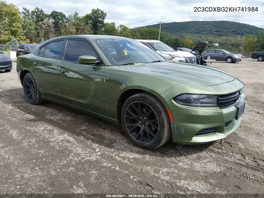 DODGE CHARGER 2019, VIN 2C3CDXBG2KH741984