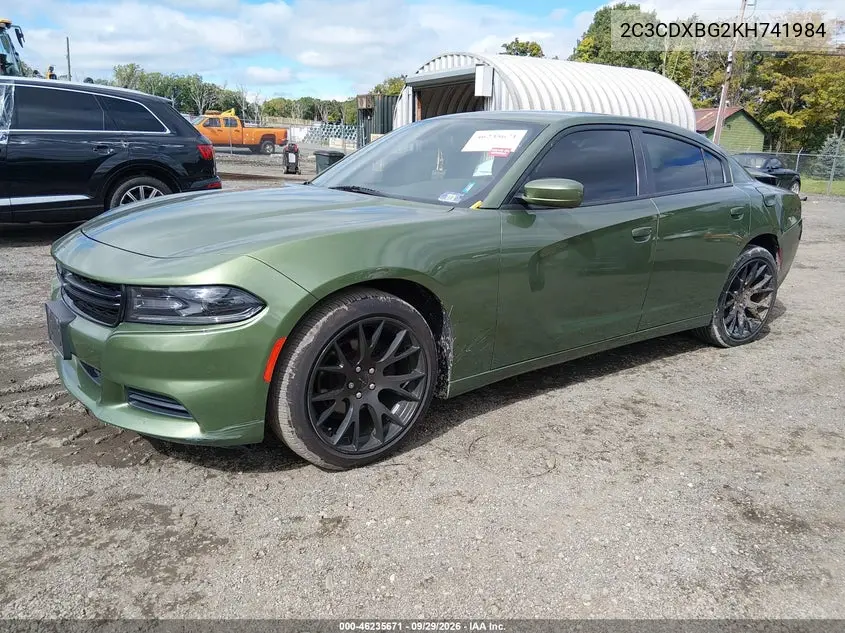 2019 DODGE CHARGER VIN 2C3CDXBG2KH741984 — фото 2