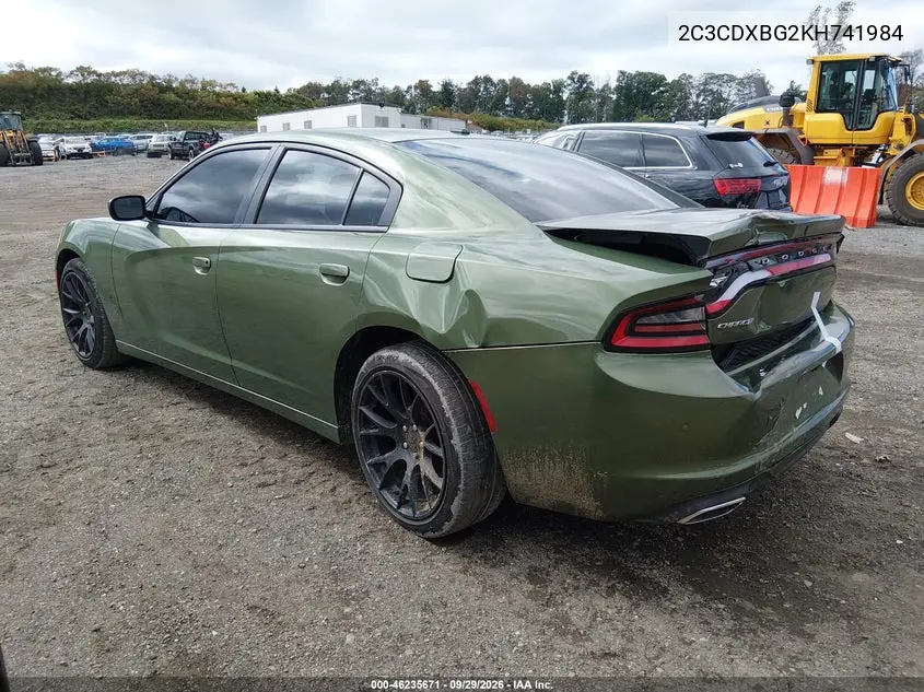 2019 DODGE CHARGER VIN 2C3CDXBG2KH741984 — фото 3