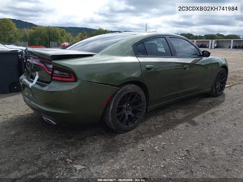 2019 DODGE CHARGER VIN 2C3CDXBG2KH741984 — фото 4