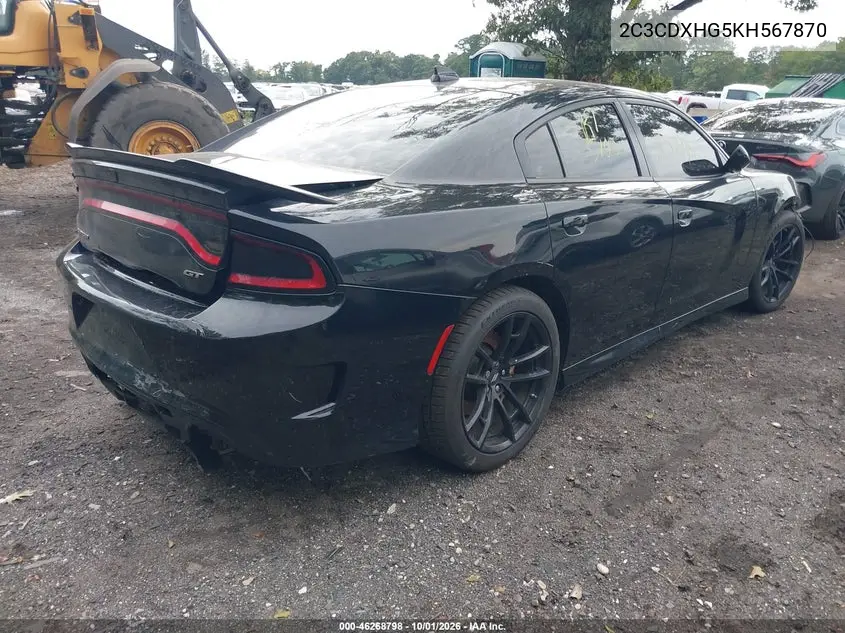 2019 DODGE CHARGER VIN 2C3CDXHG5KH567870 — фото 4