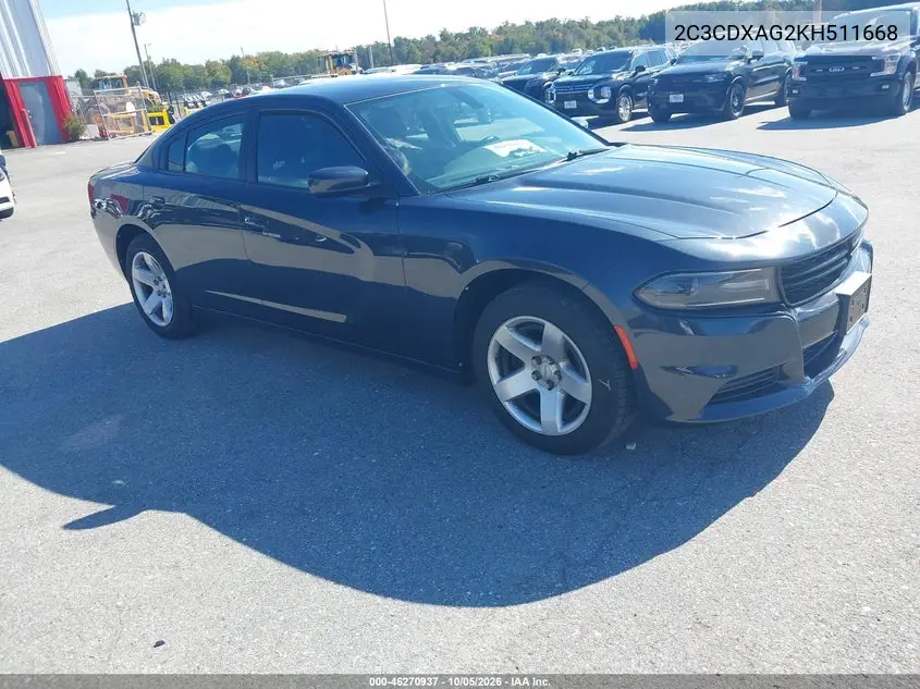 DODGE CHARGER 2019, VIN 2C3CDXAG2KH511668