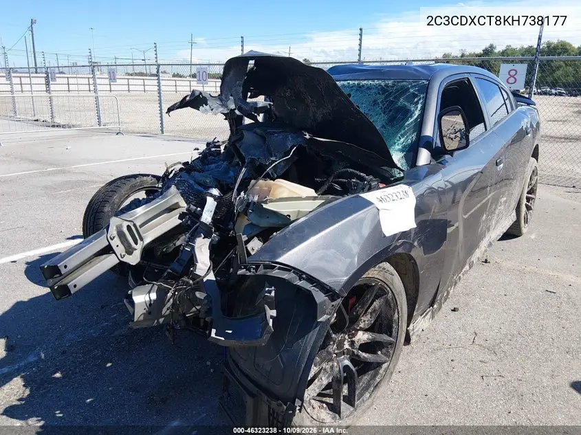 2019 DODGE CHARGER VIN 2C3CDXCT8KH738177 — фото 2