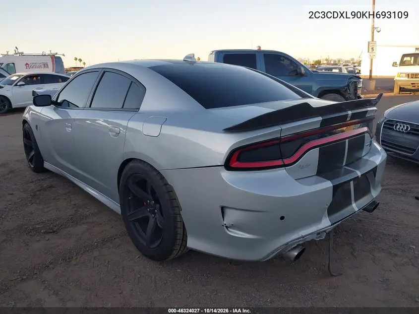 2019 DODGE CHARGER VIN 2C3CDXL90KH693109 — фото 3