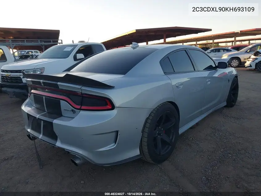 2019 DODGE CHARGER VIN 2C3CDXL90KH693109 — фото 4