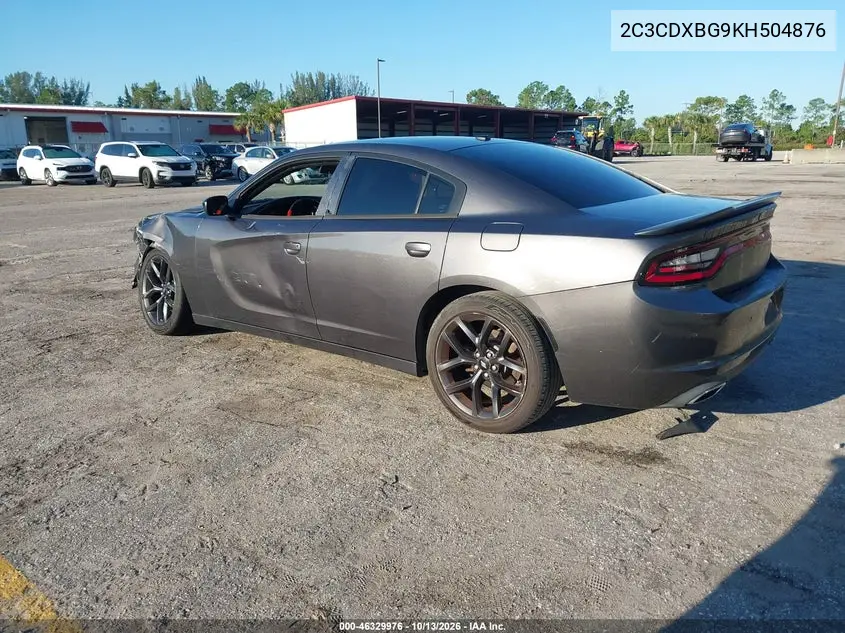 2019 DODGE CHARGER VIN 2C3CDXBG9KH504876 — фото 3