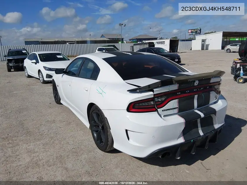 2019 DODGE CHARGER VIN 2C3CDXGJ4KH548711 — фото 3