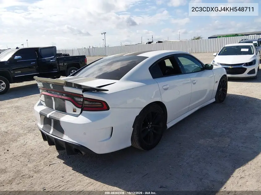 2019 DODGE CHARGER VIN 2C3CDXGJ4KH548711 — фото 4