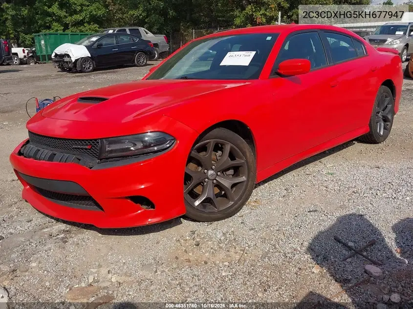2019 DODGE CHARGER VIN 2C3CDXHG5KH677947 — фото 2