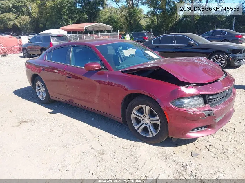 DODGE CHARGER 2019, VIN 2C3CDXBG6KH745553