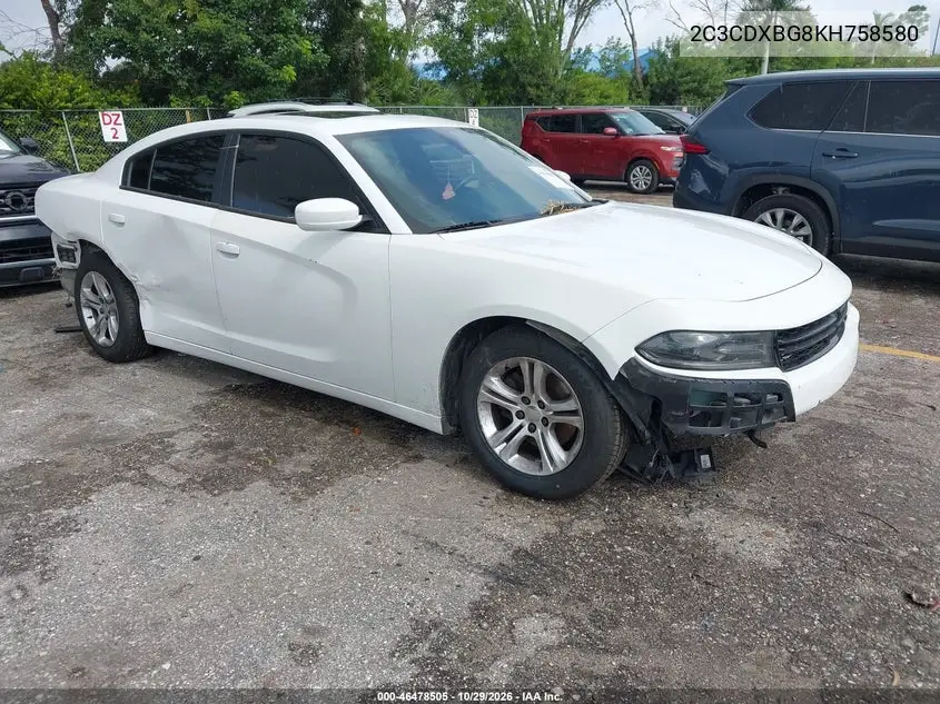 DODGE CHARGER 2019, VIN 2C3CDXBG8KH758580