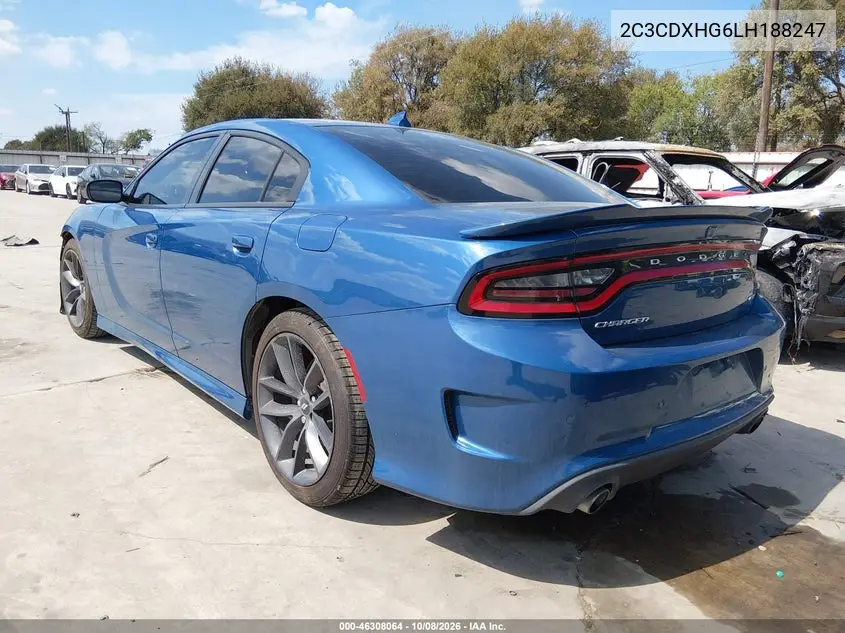 2020 DODGE CHARGER VIN 2C3CDXHG6LH188247 — фото 3