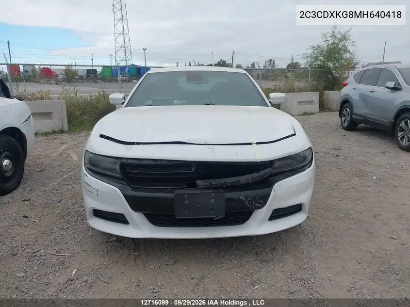2021 DODGE CHARGER VIN 2C3CDXKG8MH640418 — фото 12