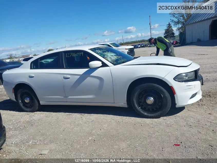 2021 DODGE CHARGER VIN 2C3CDXKG8MH640418 — фото 14