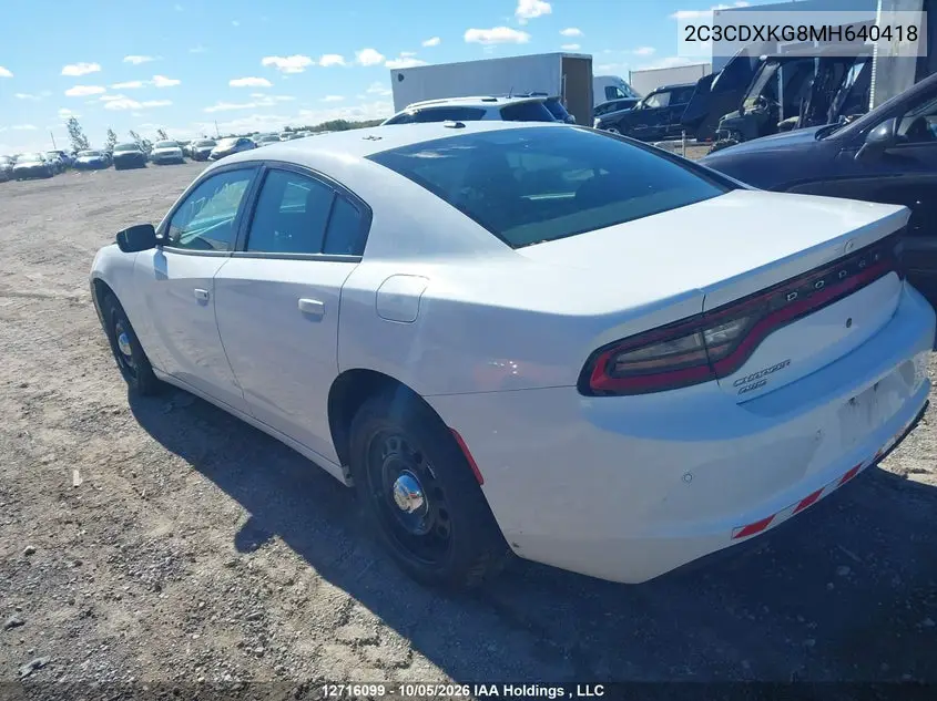 2021 DODGE CHARGER VIN 2C3CDXKG8MH640418 — фото 3