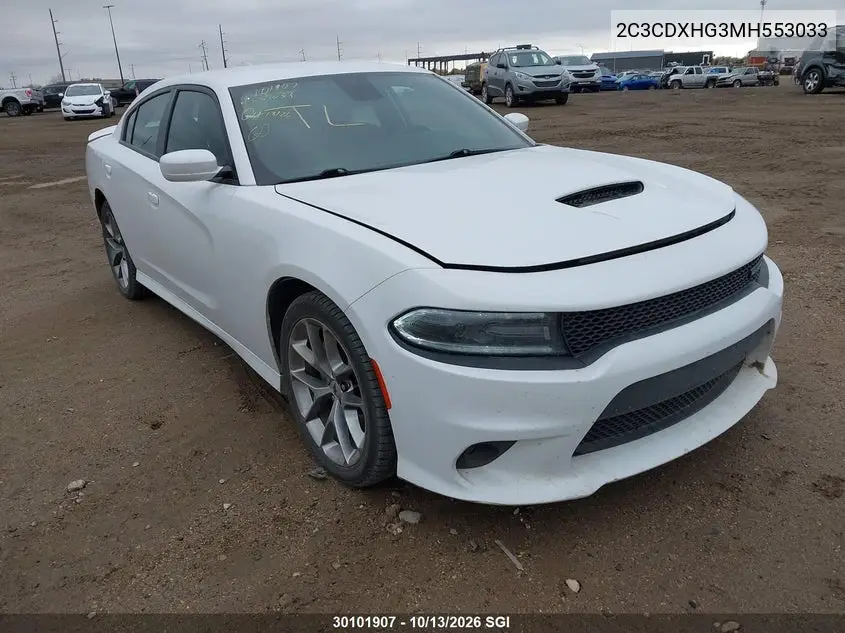 DODGE CHARGER 2021, VIN 2C3CDXHG3MH553033