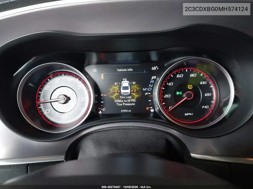 2021 DODGE CHARGER VIN 2C3CDXBG0MH574124 — фото 7