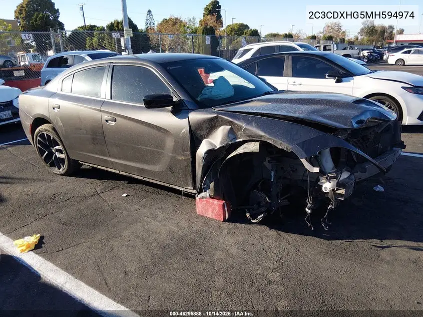 DODGE CHARGER 2021, VIN 2C3CDXHG5MH594974
