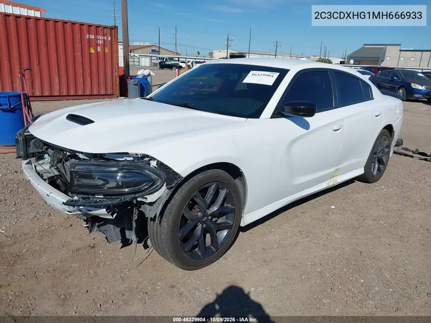 2021 DODGE CHARGER VIN 2C3CDXHG1MH666933 — фото 2