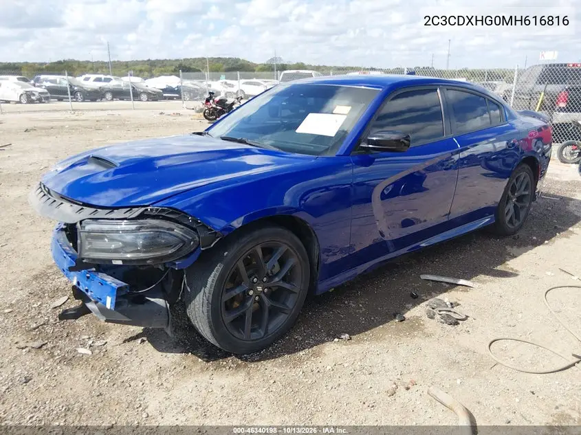 2021 DODGE CHARGER VIN 2C3CDXHG0MH616816 — фото 2