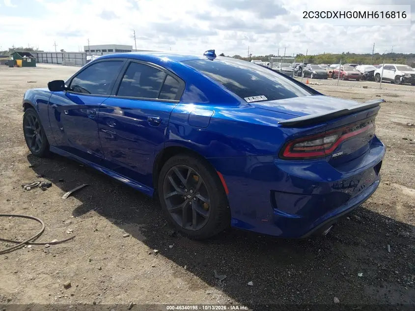 2021 DODGE CHARGER VIN 2C3CDXHG0MH616816 — фото 3