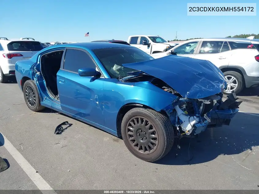 DODGE CHARGER 2021, VIN 2C3CDXKGXMH554172