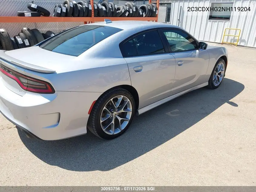 2022 DODGE CHARGER VIN 2C3CDXHG2NH119204 — фото 4