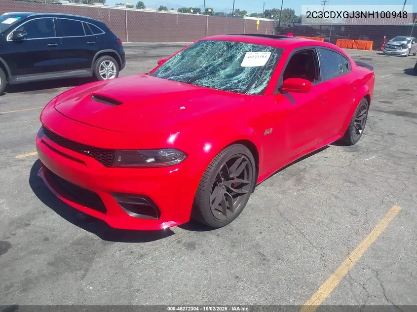 2022 DODGE CHARGER VIN 2C3CDXGJ3NH100948 — фото 2
