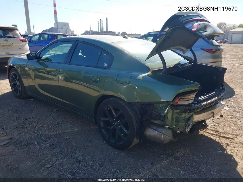 2022 DODGE CHARGER VIN 2C3CDXBG8NH119670 — фото 3