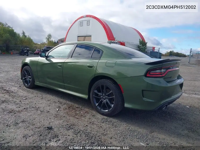 2023 DODGE CHARGER VIN 2C3CDXMG4PH512002 — фото 3