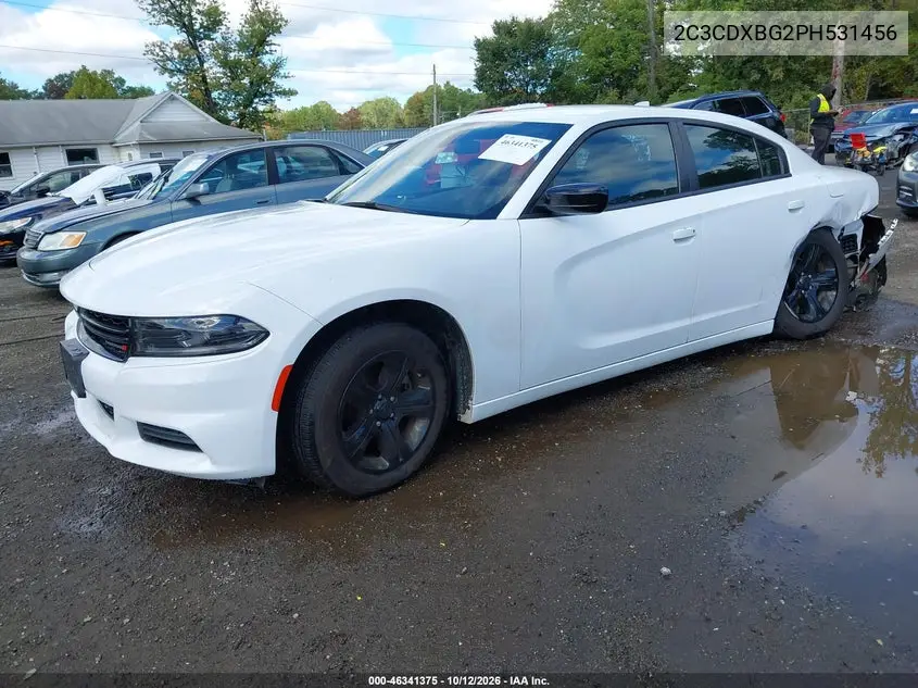 2023 DODGE CHARGER VIN 2C3CDXBG2PH531456 — фото 2
