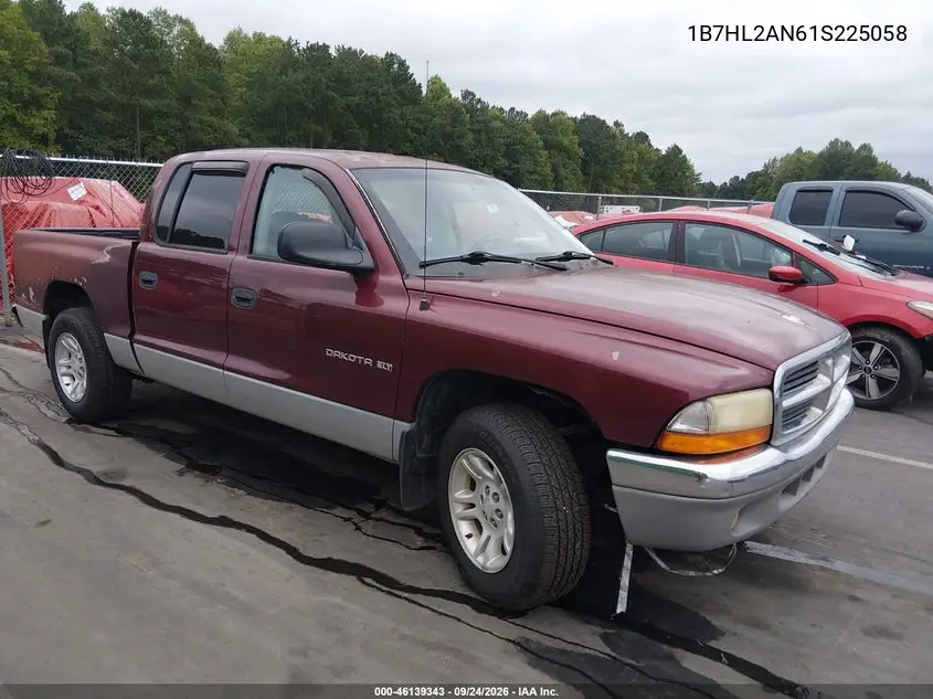 DODGE DAKOTA 2001, VIN 1B7HL2AN61S225058