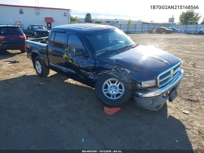 DODGE DAKOTA 2001, VIN 1B7GG2AN21S168566