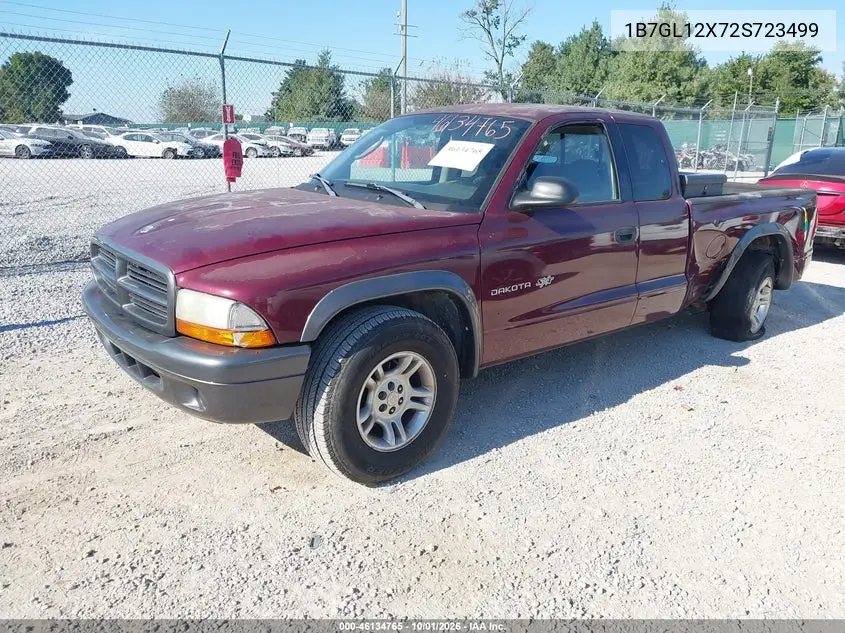 2002 DODGE DAKOTA VIN 1B7GL12X72S723499 — фото 2