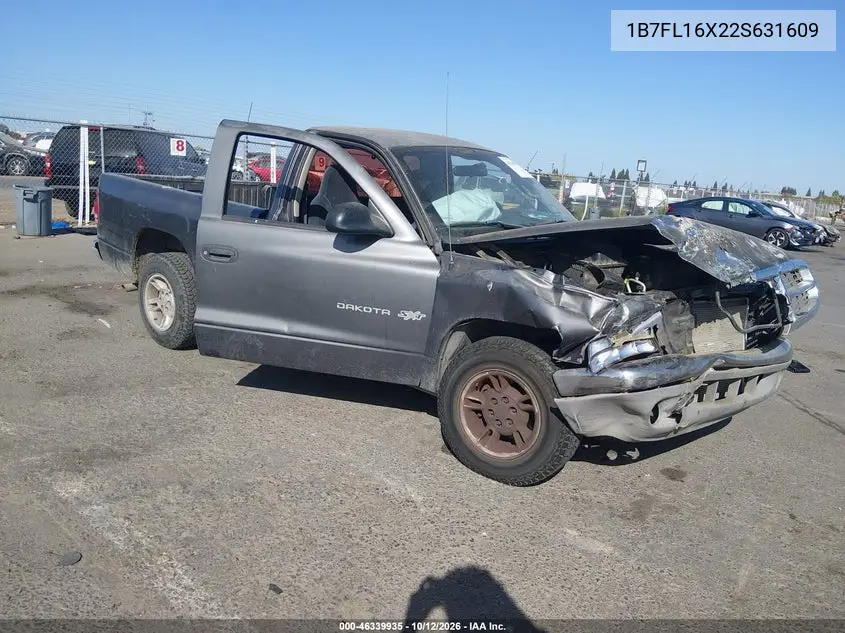 DODGE DAKOTA 2002, VIN 1B7FL16X22S631609