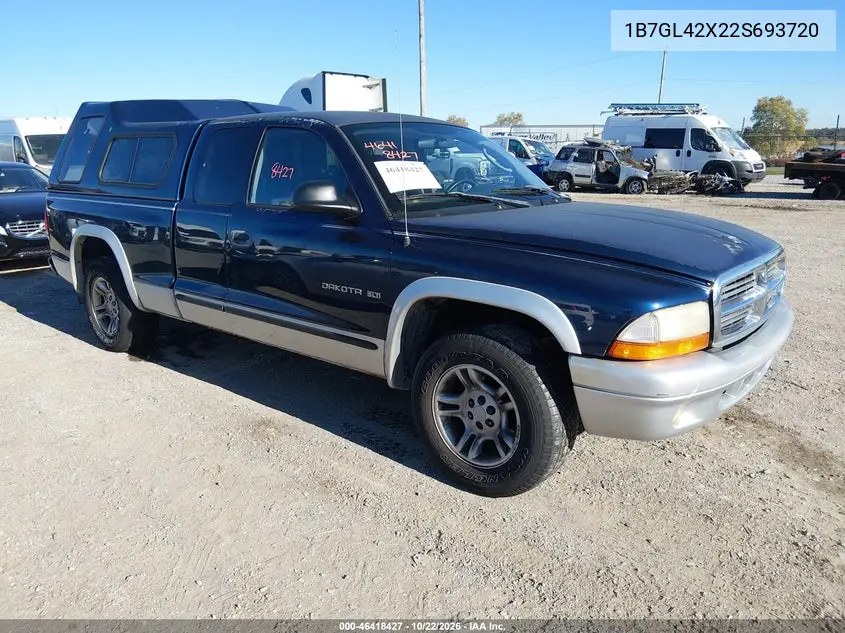 DODGE DAKOTA 2002, VIN 1B7GL42X22S693720