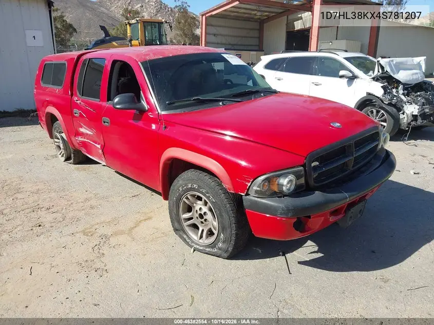 DODGE DAKOTA 2004, VIN 1D7HL38KX4S781207