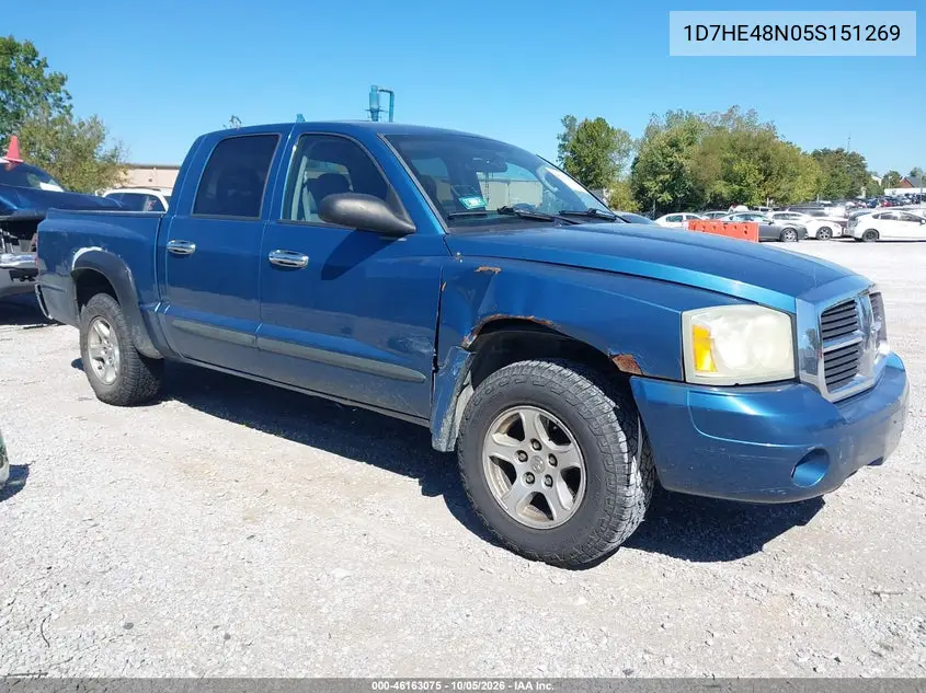 DODGE DAKOTA 2005, VIN 1D7HE48N05S151269