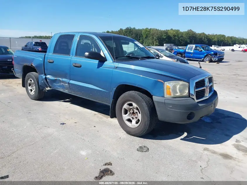 DODGE DAKOTA 2005, VIN 1D7HE28K75S290499