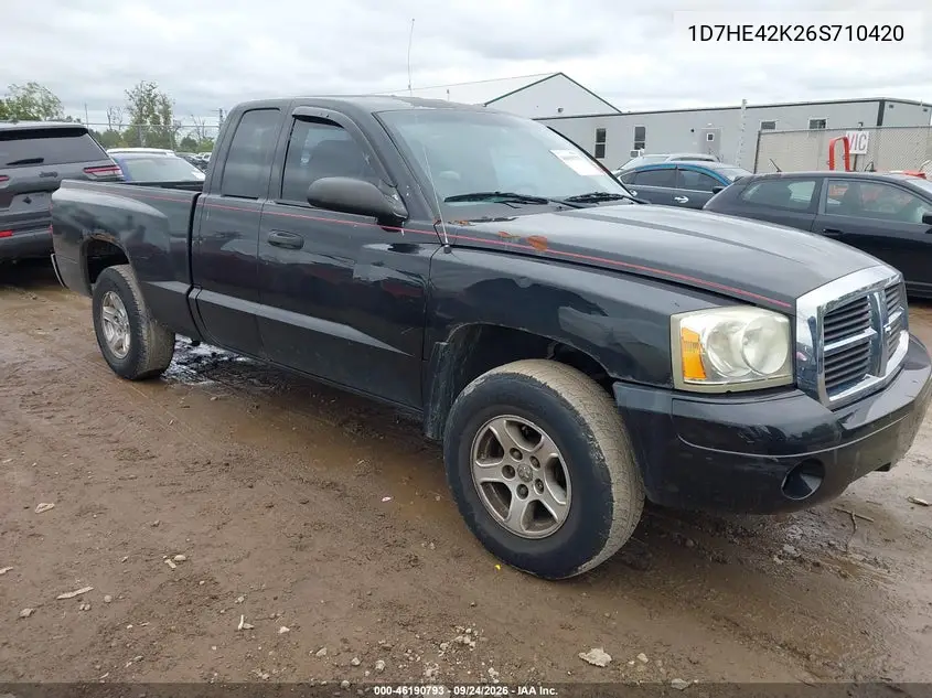 DODGE DAKOTA 2006, VIN 1D7HE42K26S710420