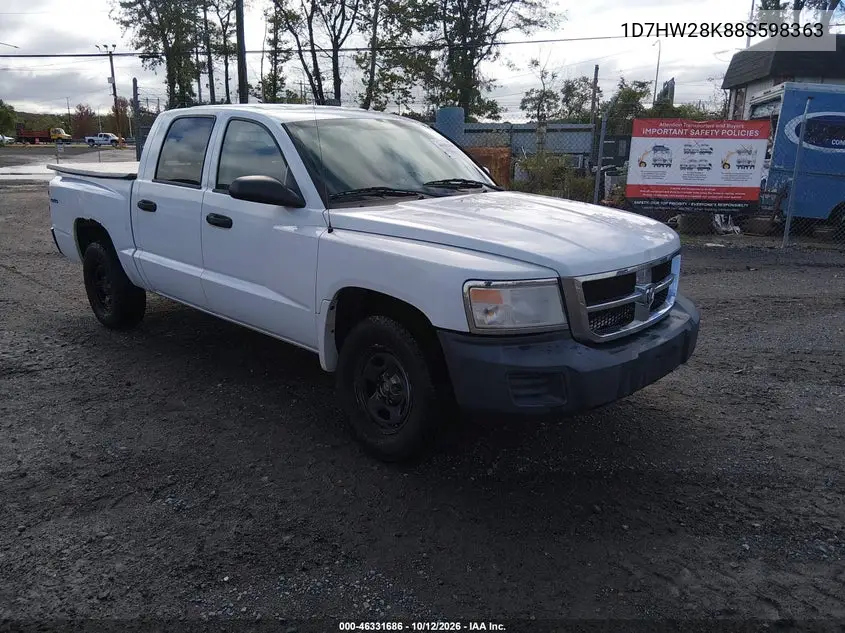 DODGE DAKOTA 2008, VIN 1D7HW28K88S598363