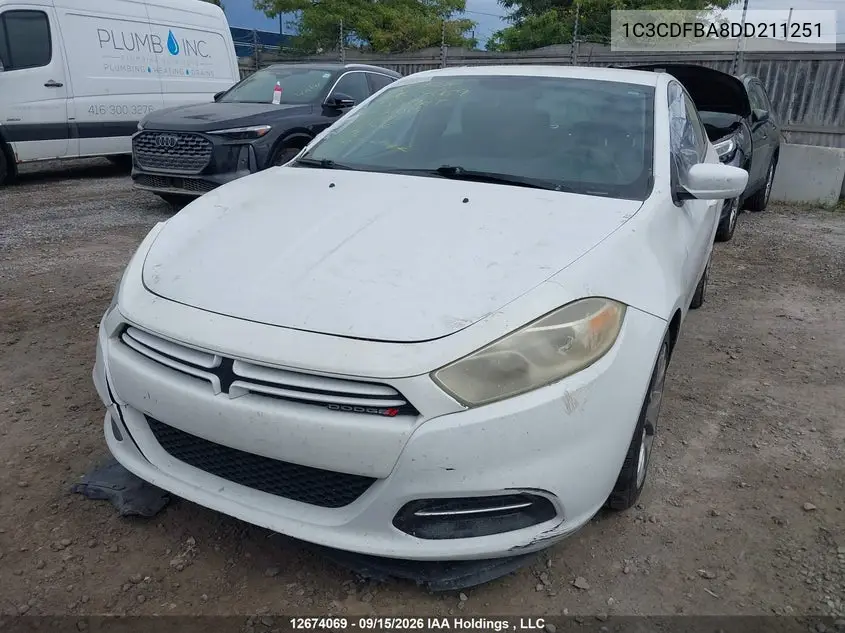 2013 DODGE DART VIN 1C3CDFBA8DD211251 — фото 2