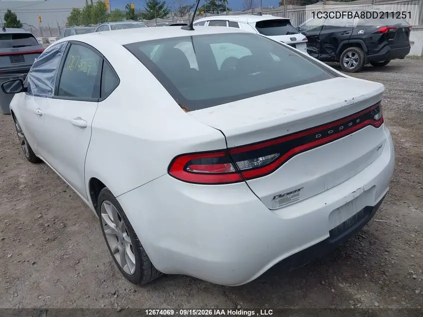 2013 DODGE DART VIN 1C3CDFBA8DD211251 — фото 3