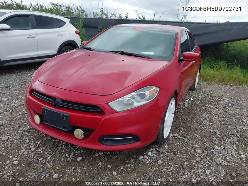 2013 DODGE DART VIN 1C3CDFBH5DD702731 — фото 2