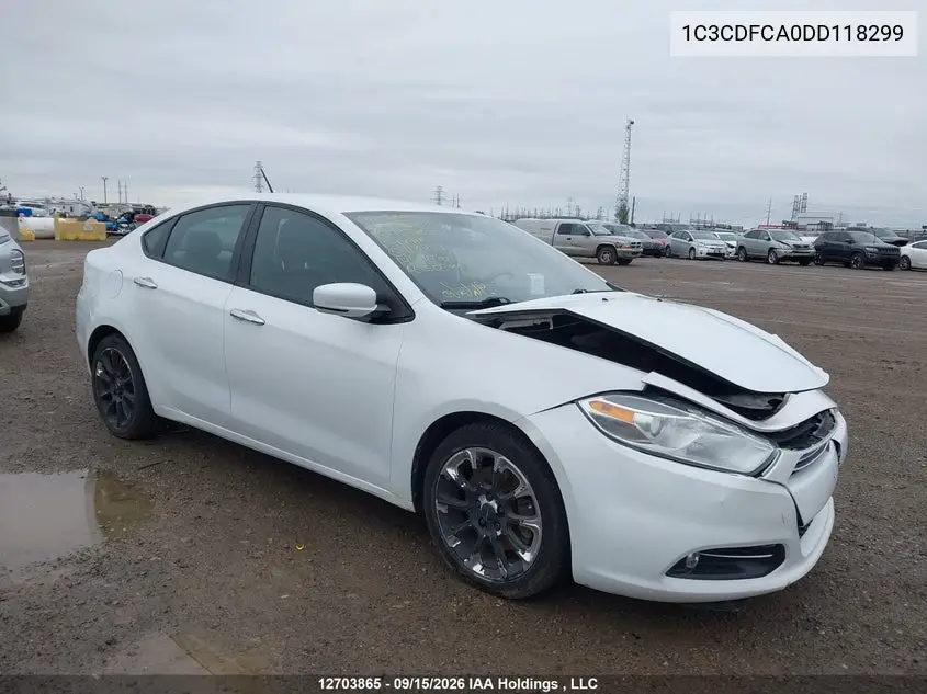 DODGE DART 2013, VIN 1C3CDFCA0DD118299