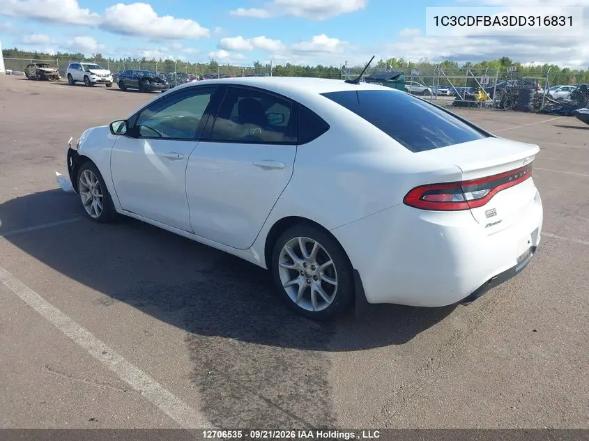 2013 DODGE DART VIN 1C3CDFBA3DD316831 — фото 3