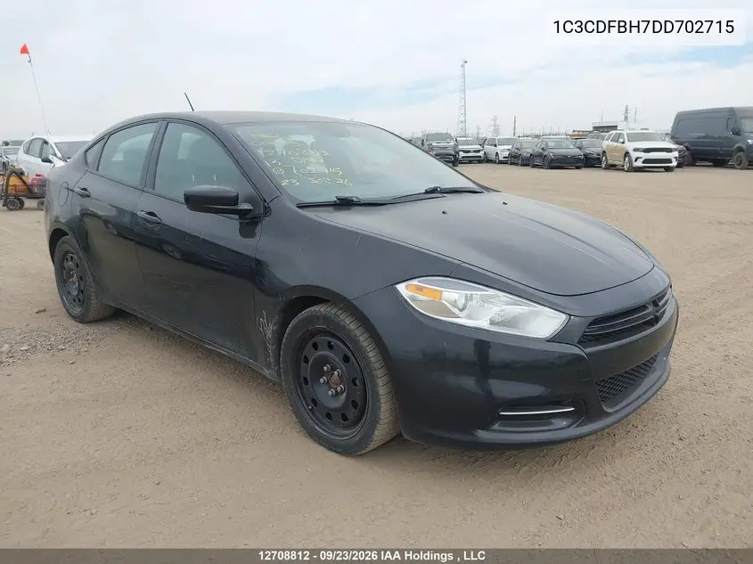 DODGE DART 2013, VIN 1C3CDFBH7DD702715