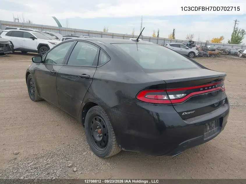 2013 DODGE DART VIN 1C3CDFBH7DD702715 — фото 3