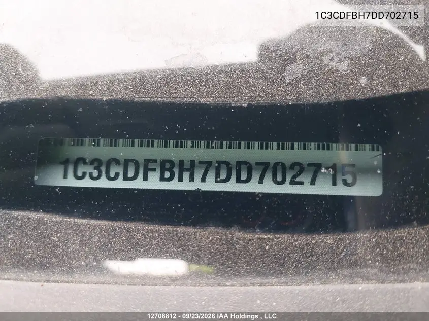 2013 DODGE DART VIN 1C3CDFBH7DD702715 — фото 9