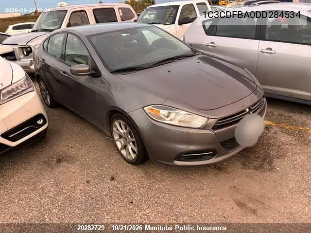 DODGE DART 2013, VIN 1C3CDFBA0DD284534